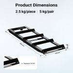 Terpo Komplet 2 podaljškov za avtomobilski rampi, 650 × 195 × 46 mm, nosilnost 800 kg na par, jeklo Q195 debeline 3,6 mm Prikolice