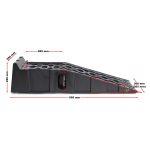 Terpo Komplet 2 težkih avtomobilskih ramp, 910 × 300 × 220 mm, nosilnost 5000 kg na par, HDPE-plastika Prikolice