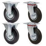 Terpo Komplet 4 transportnih koles Ø 125 mm – 2 vrtljivi in 2 fiksni, nosilnost 100 kg na kolesce Delavnica in orodje