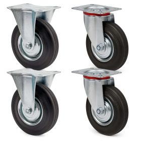 Terpo Komplet 4 transportnih koles Ø 125 mm – 2 vrtljivi in 2 fiksni, nosilnost 100 kg na kolesce Delavnica in orodje