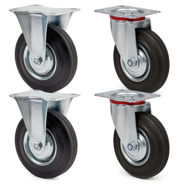 Terpo Komplet 4 transportnih koles Ø 125 mm – 2 vrtljivi in 2 fiksni, nosilnost 100 kg na kolesce Delavnica in orodje