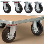 Terpo Komplet 4 transportnih koles Ø 200 mm – 2 vrtljivi in 2 fiksni, nosilnost 150 kg na kolesce Delavnica in orodje