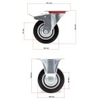 Terpo Komplet 4 transportnih koles Ø 100 mm – 2 vrtljivi z dvojno zavoro in 2 fiksni, nosilnost 70 kg na kolesce Delavnica in orodje