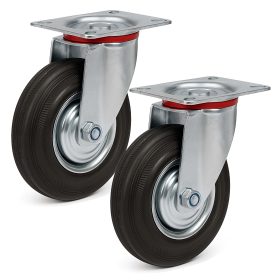 Terpo Komplet 2 vrtljivih transportnih koles Ø 200 mm – nosilnost 150 kg na kolesce Delavnica in orodje