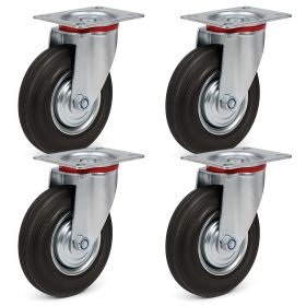 Terpo Komplet 4 vrtljivih transportnih koles Ø 75 mm – nosilnost 50 kg na kolesce Delavnica in orodje