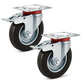 Terpo Komplet 2 vrtljivih transportnih koles Ø 125 mm, 100 kg/kolo, dvojna zavora, polna guma Delavnica in orodje