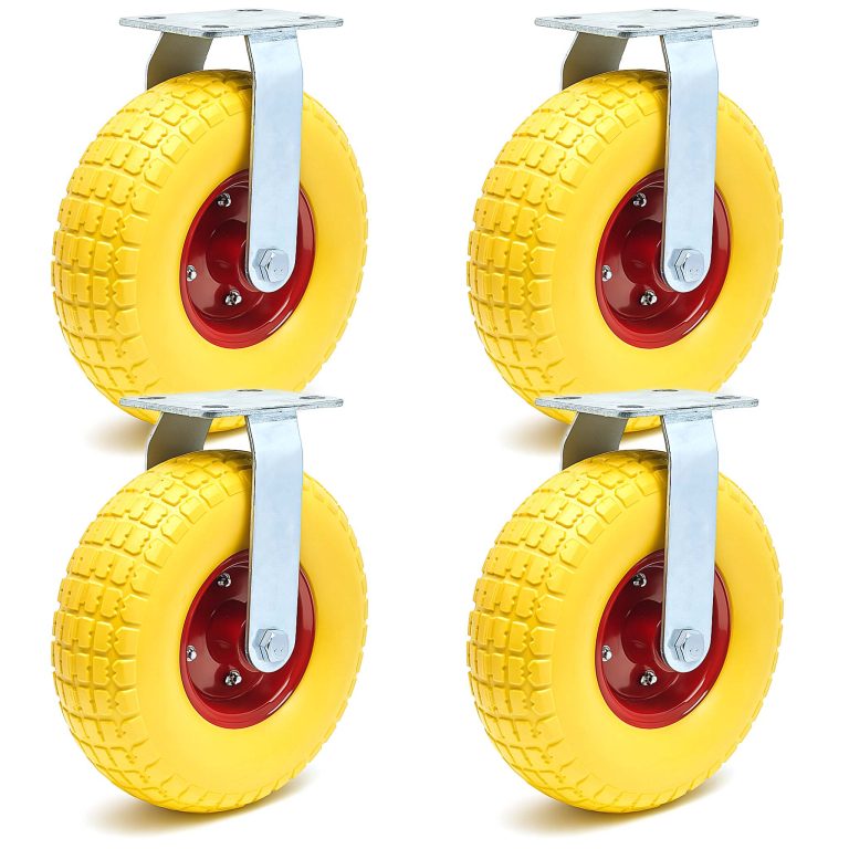 Terpo Komplet 4 fiksnih transportnih koles Ø 258 × 78 mm, 150 kg/kolo, rumena Delavnica in orodje