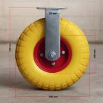 Terpo Komplet 4 fiksnih transportnih koles Ø 258 × 78 mm, 150 kg/kolo, rumena Delavnica in orodje