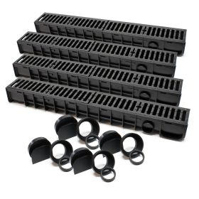 Terpo Komplet 4 m odtočnega kanala 140 × 115 mm z litoželezno rešetko, 12,5 t Fasada, vrata, ograja