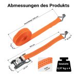Terpo Komplet 4 tovornih pasov z račno 6 m × 35 mm, LC 3000 daN Prikolice