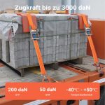 Terpo Komplet 4 tovornih pasov z račno 6 m × 35 mm, LC 3000 daN Prikolice