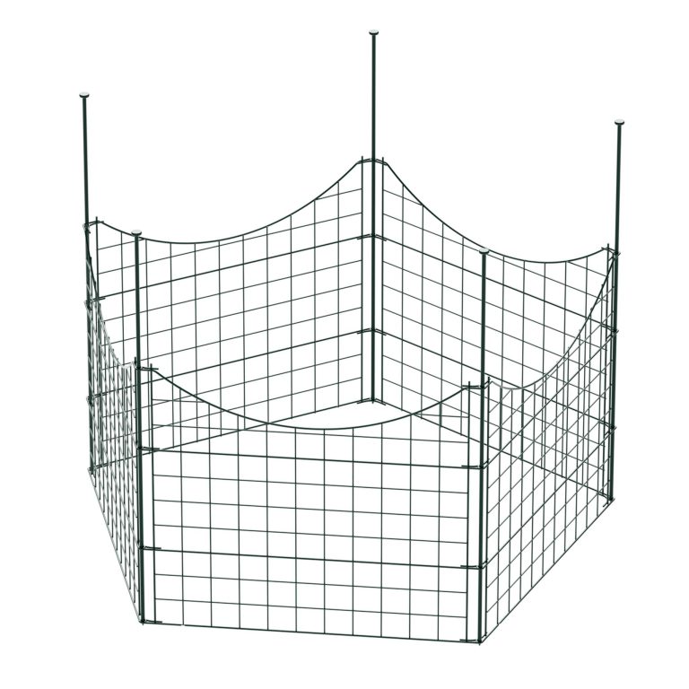 Terpo Komplet 5 vrtnih ograjnih elementov 77 × 64 cm – zelena mreža z lokom