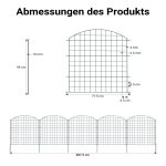 Terpo Komplet 5 vrtnih ograjnih elementov 77 × 78 cm – zelena mreža z zgornjim lokom