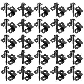 Terpo Komplet 50 inox sponk za terasne deske, utor 7 mm, 60 vijakov Torx T15 3,5 × 20 mm, črna prevleka Gradbeni materiali in pripomočki