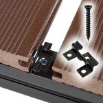 Terpo Komplet 50 inox sponk za terasne deske, utor 8 mm, 60 vijakov Torx T15 3,5 × 20 mm, črna prevleka Gradbeni materiali in pripomočki