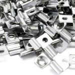 Terpo Komplet 50 inox sponk za terasne deske, utor 8 mm, 60 vijakov Torx T15 3,5 × 20 mm, neprevlečeni inox Gradbeni materiali in pripomočki