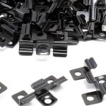 Terpo Komplet 50 inox sponk za terasne deske, utor 8 mm, 60 vijakov Torx T15 3,5 × 20 mm, črna prevleka Gradbeni materiali in pripomočki