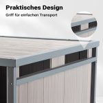 Terpo Lesena garaža za robotsko kosilnico z ravno streho 80 × 70 × 38 cm – siva