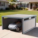 Terpo Lesena garaža za robotsko kosilnico z ravno streho 80 × 70 × 38 cm – siva