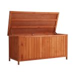 Terpo Lesena vrtna zabojska omara s pokrovom 127 × 55 × 60 cm – laziran smrekov les