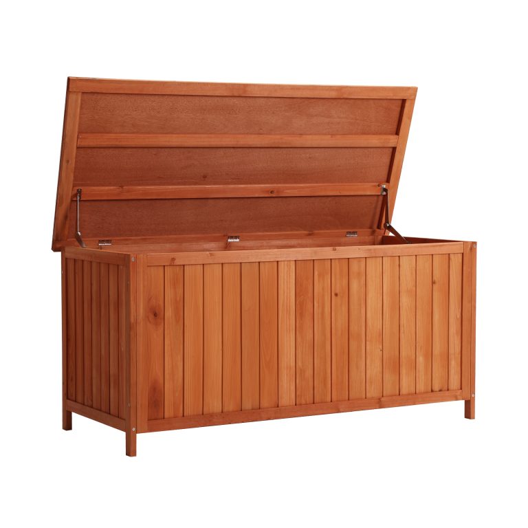 Terpo Lesena vrtna zabojska omara s pokrovom 127 × 55 × 60 cm – laziran smrekov les