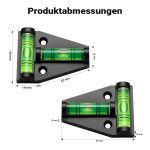 Terpo Magnetna križna libela z 2 merilnima cevema – kompaktna mini libela iz ABS z magnetno hrbtno stranjo za avtodome, gospodinjstvo in gradbeništvo