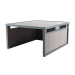 Terpo Lesena garaža za robotsko kosilnico z ravno streho 80 × 70 × 38 cm – siva