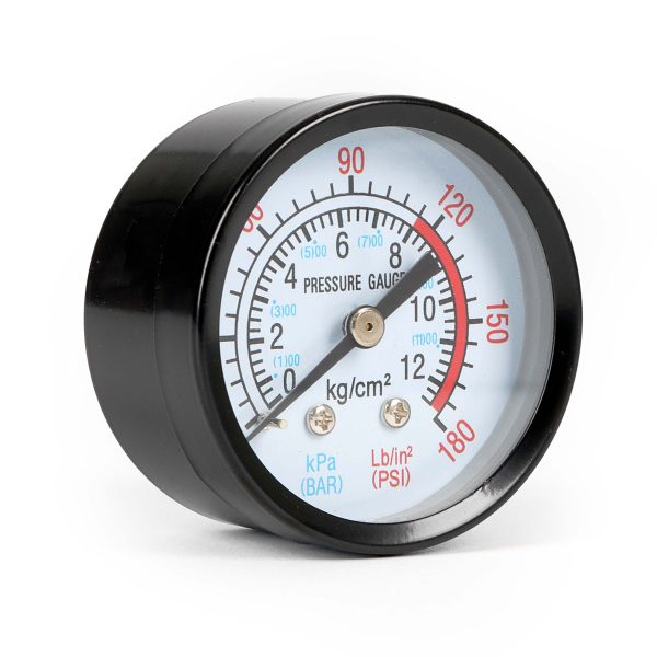 Terpo Manometer 0–12 bar, Ø 52 mm – aksialni DN8, 1/4 palca
