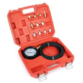Terpo Merilnik tlaka motornega olja 12-delni, 0–35 bar – komplet z 11 adapterji in 150 cm gibko cevjo v kovčku za Pkw in Lkw