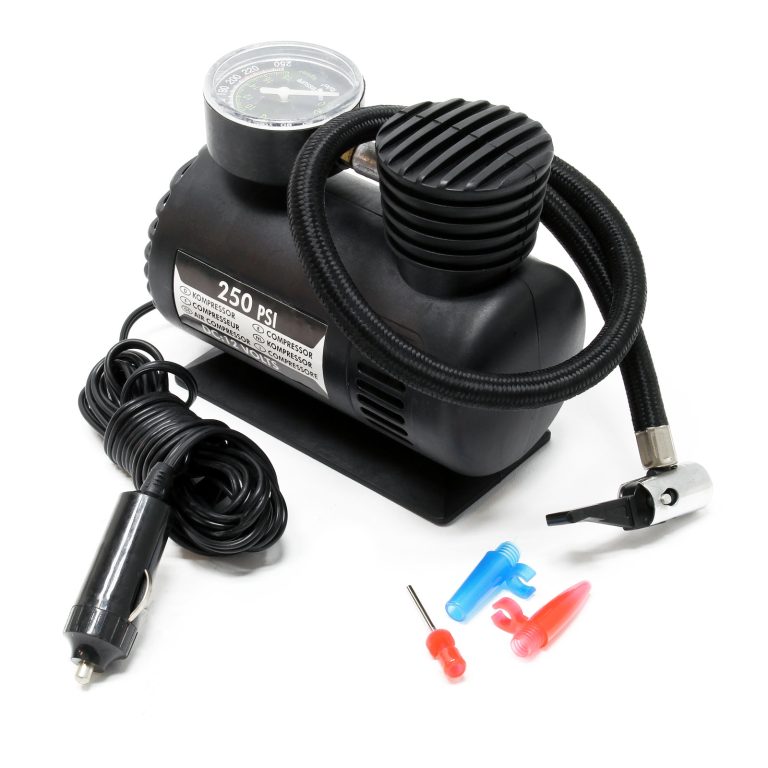 Terpo Mini kompresor 12V, 17 bar (250 PSI), prenosen – električna zračna črpalka z dodatno opremo