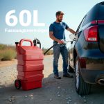 Terpo Mobilna tank postaja 60 l s 12 V črpalko – prenosni rezervoar za dizel in bencin, pretok 840 l/h