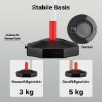 Terpo Mobilna zapora za parkirno mesto 80x28x28 cm z 1,4 m verigo, rdeče-bela – zaporni stebriček