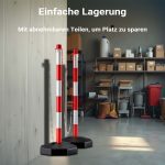 Terpo Mobilna zapora za parkirno mesto 80x28x28 cm z 1,4 m verigo, rdeče-bela – zaporni stebriček