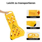 Terpo Mobilna zložljiva ograja 60x32x101 cm, raztegljiva do 3,9 m, s kolesci – plastična zapora za območja