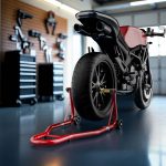Terpo Motoristično stojalo za zadnje kolo 200–340 mm, 450 kg, jekleno – montažni stojnik s kolesci