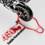 Terpo Motoristično stojalo za zadnje kolo 200–340 mm, 450 kg, jekleno – montažni stojnik s kolesci