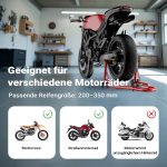 Terpo Motoristično stojalo za zadnje kolo 200–340 mm, 450 kg, jekleno – montažni stojnik s kolesci