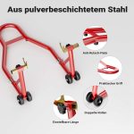 Terpo Motoristično stojalo za zadnje kolo 200–340 mm, 450 kg, jekleno – montažni stojnik s kolesci