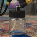 Terpo Nadomestni barvni lonček za airbrush pištolo 36x36x64 mm, steklo s pokrovom, sesalni sistem, 22 cm³
