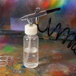 Terpo Nadomestni barvni lonček za airbrush pištolo 40x135x40 mm, plastika s pokrovom, sesalni sistem, 70 cm³