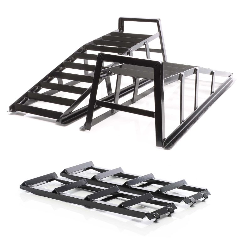 Terpo Set 2 nakladalnih ramp do 2 t s podaljški 915x350x275 mm, jeklene – servisne rampe za nizka vozila