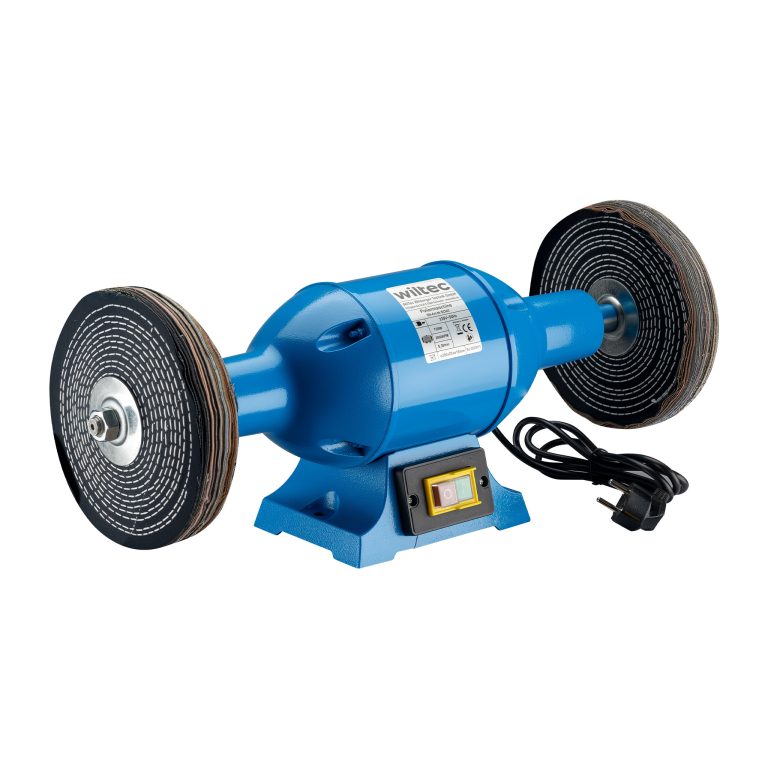 Terpo Namizni polirni stroj 750W z 2 polirnima kolutoma ⌀ 200 mm, 2950 vrt/min, ohišje iz litega železa