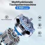 Terpo Namizni polirni stroj 750W z 2 polirnima kolutoma ⌀ 200 mm, 2950 vrt/min, ohišje iz litega železa