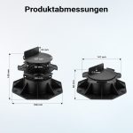 Terpo Nastavljiv podstavek za terasne deske, planke in plošče 60–128 mm – nosilnost 2.700 kg Gradbeni materiali in pripomočki