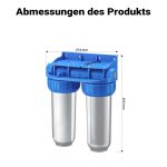 Terpo 2-stopenjski vodni filter 10″, 5 µm, 1/2″, NW-BR10B3, 274 × 150 × 355 mm Vodni filtri