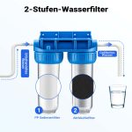Terpo 2-stopenjski vodni filter 10″, 5 µm, 1/2″, NW-BR10B3, 274 × 150 × 355 mm Vodni filtri