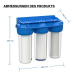Terpo 3-stopenjski vodni filter 10″, 5 µm, 3/4″, NW-BR10B4, 400 × 160 × 360 mm Vodni filtri