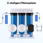 Terpo 3-stopenjski vodni filter 20 palcev 5 µm – sediment, granulat in ogljikov blok, priključek 1 palec