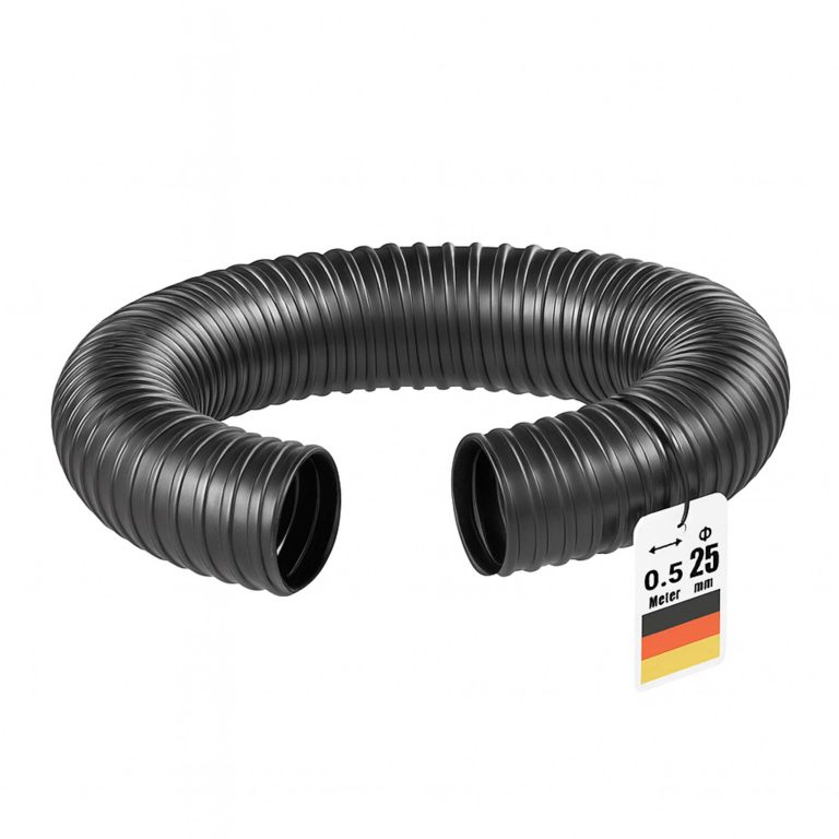 Terpo Ojačana spiralna sesalna cev Ø 25 mm, 0,5 m – črn PVC