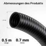 Terpo Ojačana spiralna sesalna cev Ø 25 mm, 0,5 m – črn PVC